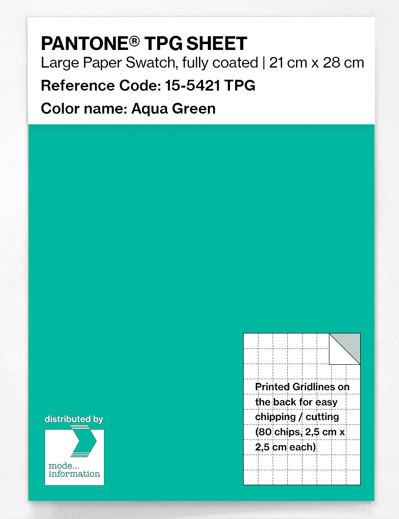Product image 1 of the product “PANTONE® TPG SHEET 15-5421 TPG Aqua Green ”