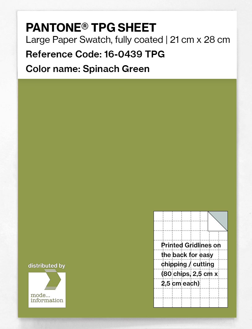 Product image 1 of the product “PANTONE® TPG SHEET 16-0439 TPG Spinach Green ”