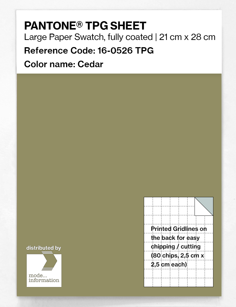 Product image 1 of the product “PANTONE® TPG SHEET 16-0526 TPG Cedar ”