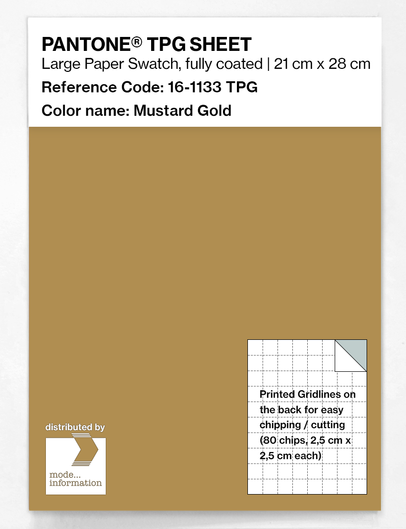 Product image 1 of the product “PANTONE® TPG SHEET 16-1133 TPG Mustard Gold ”
