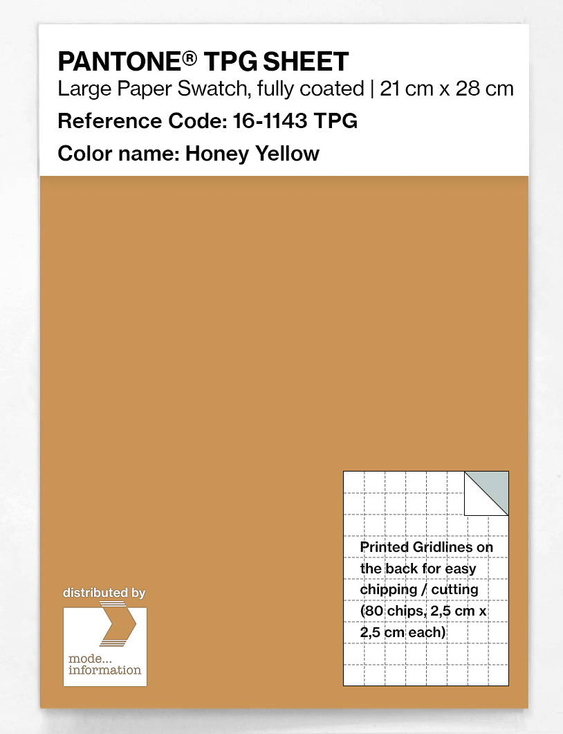 Product image 1 of the product “PANTONE® TPG SHEET 16-1143 TPG Honey Yellow ”