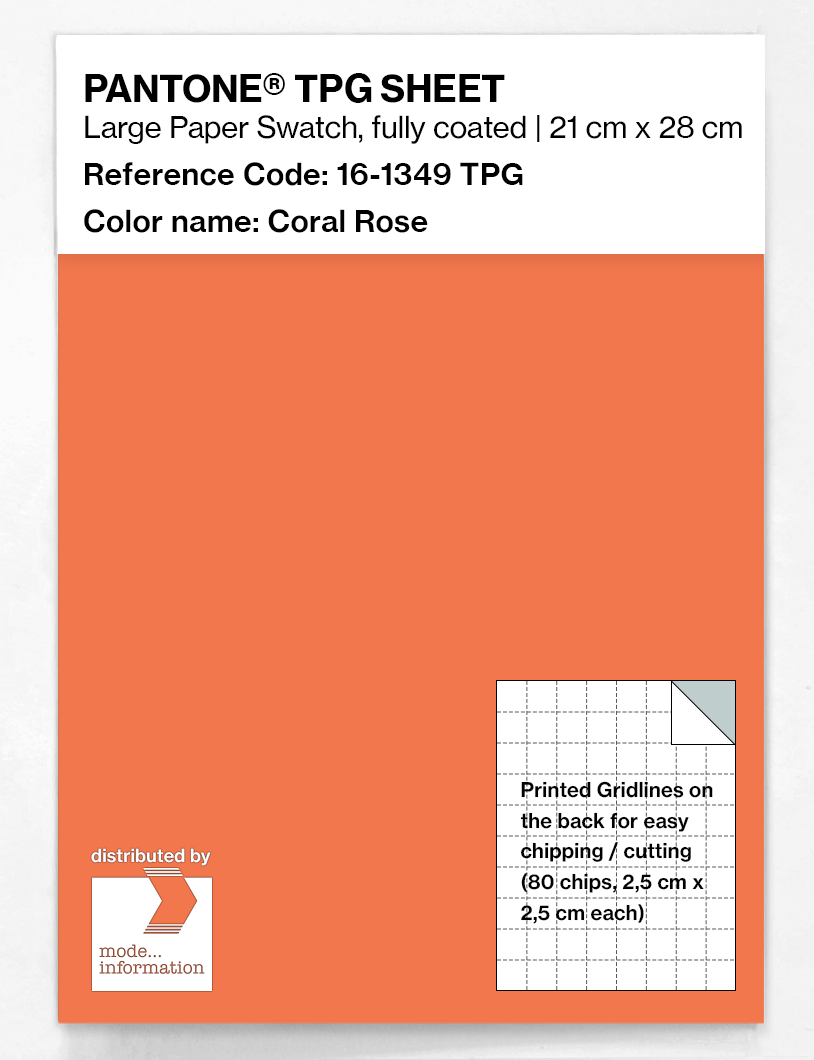 Product image 1 of the product “PANTONE® TPG SHEET 16-1349 TPG Coral Rose ”