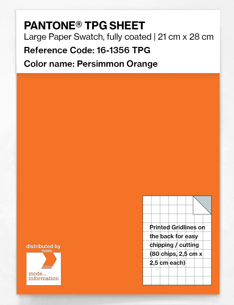 Product image 1 of the product “PANTONE® TPG SHEET 16-1356 TPG Persimmon Orange ”