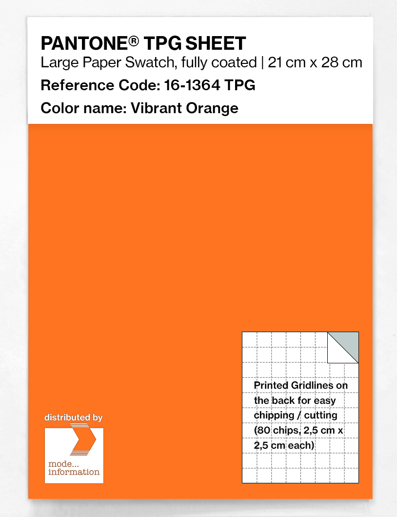 Product image 1 of the product “PANTONE® TPG SHEET 16-1364 TPG Vibrant Orange ”