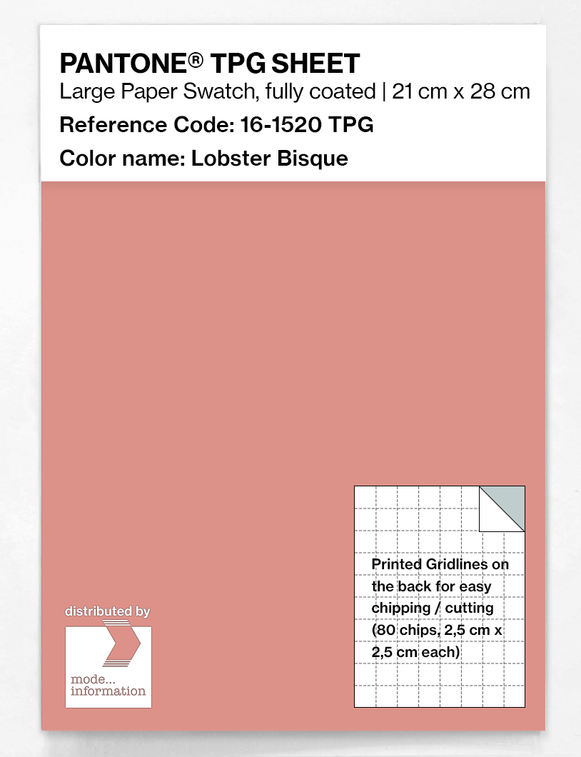 Product image 1 of the product “PANTONE® TPG SHEET 16-1520 TPG Lobster Bisque ”
