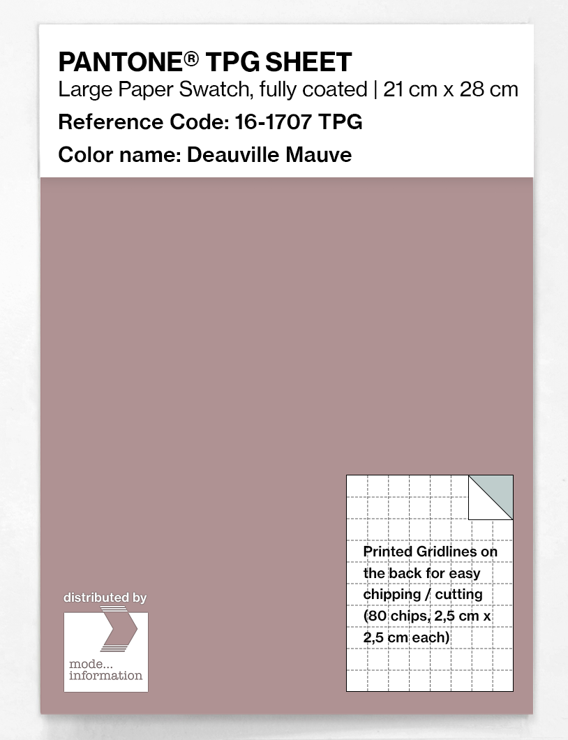 Product image 1 of the product “PANTONE® TPG SHEET 16-1707 TPG Deauville Mauve ”