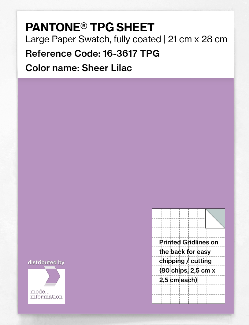 Product image 1 of the product “PANTONE® TPG SHEET 16-3617 TPG Sheer Lilac ”