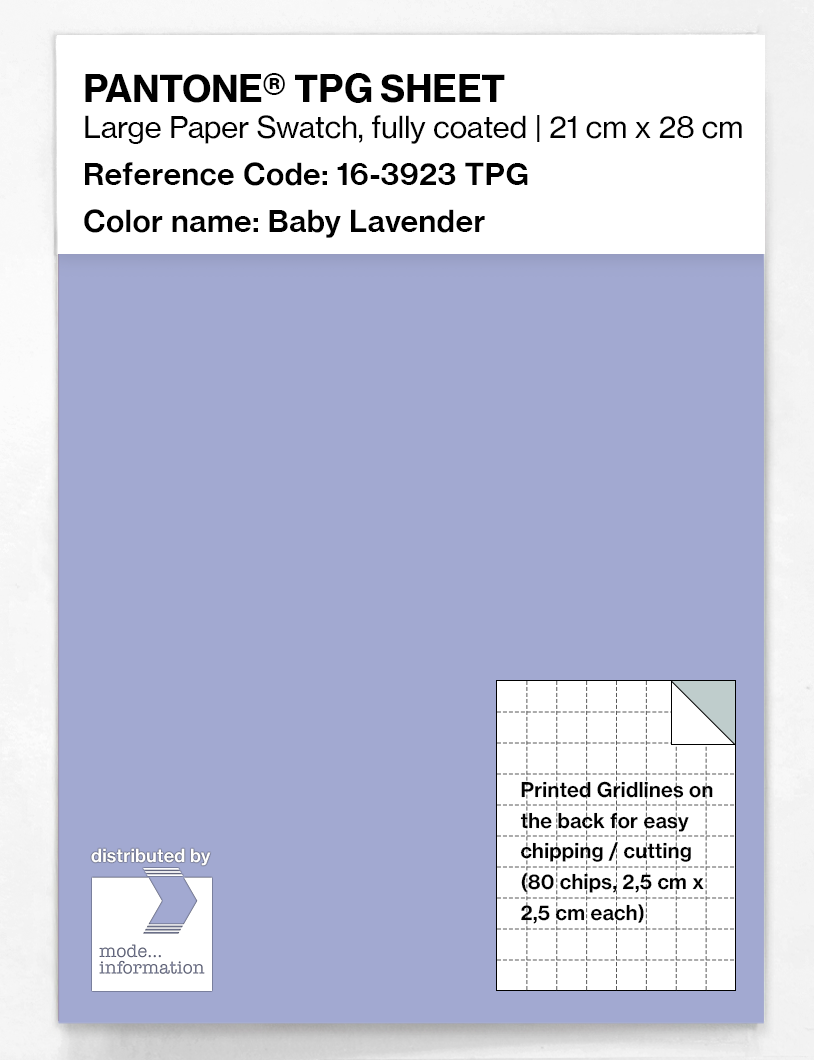 Product image 1 of the product “PANTONE® TPG SHEET 16-3923 TPG Baby Lavender ”