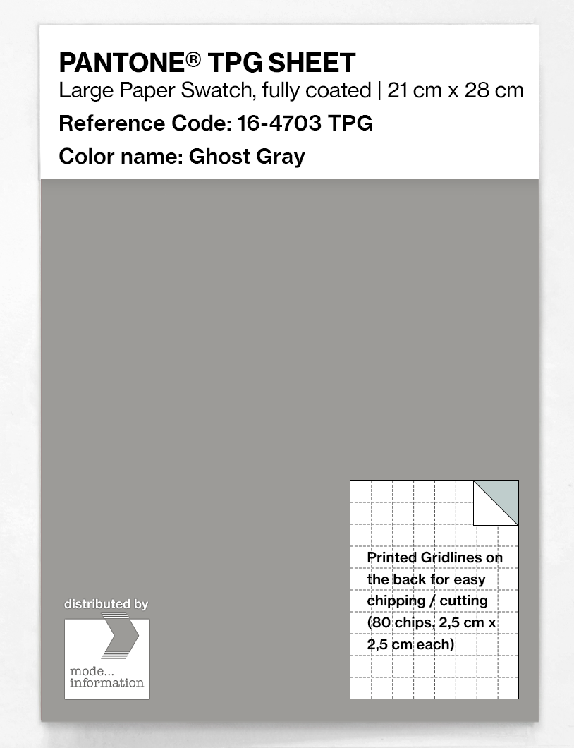 Product image 1 of the product “PANTONE® TPG SHEET 16-4703 TPG Ghost Gray ”