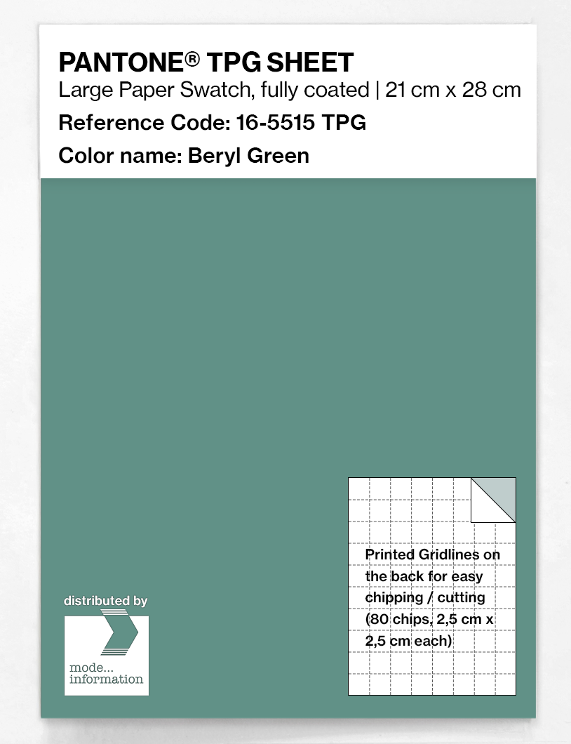 Product image 1 of the product “PANTONE® TPG SHEET 16-5515 TPG Beryl Green ”
