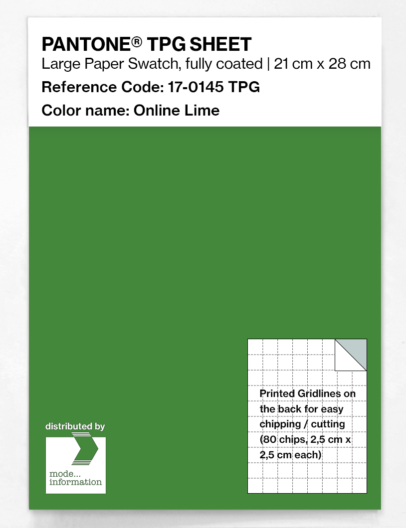 Product image 1 of the product “PANTONE® TPG SHEET 17-0145 TPG Online Lime ”