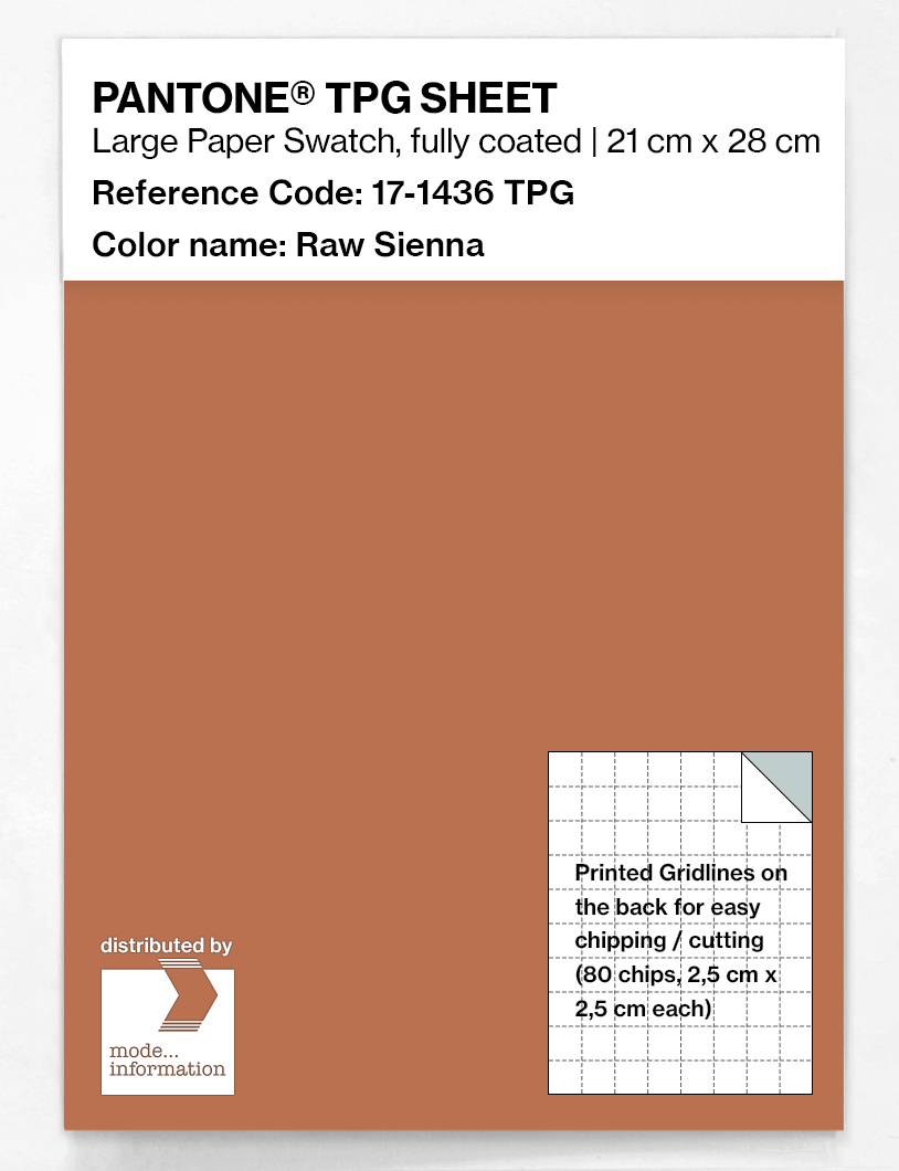 Product image 1 of the product “PANTONE® TPG SHEET 17-1436 TPG Raw Sienna ”