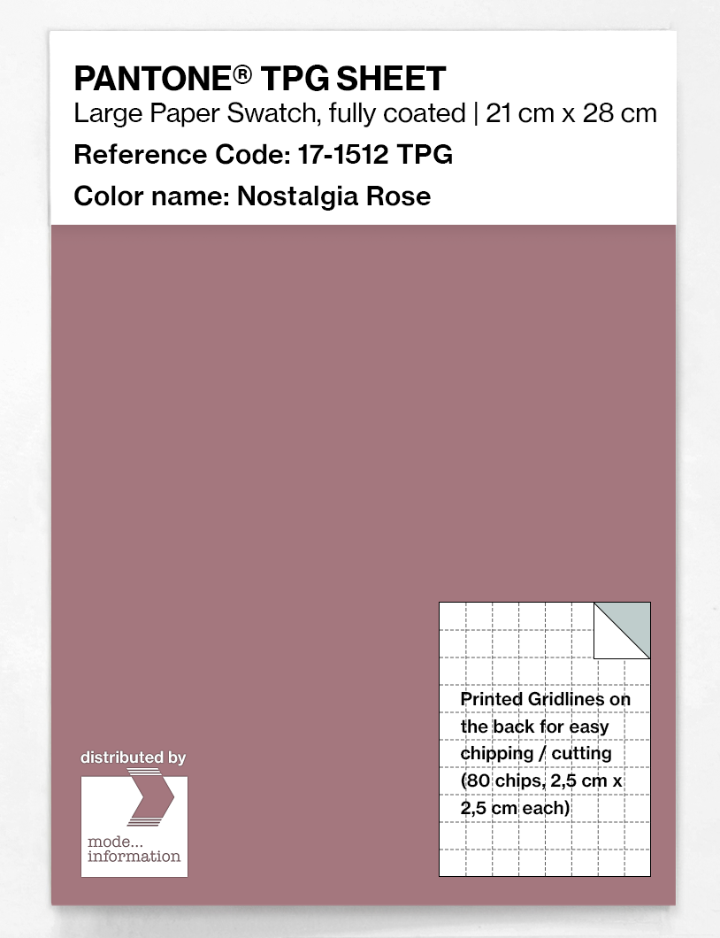 Product image 1 of the product “PANTONE® TPG SHEET 17-1512 TPG Nostalgia Rose ”