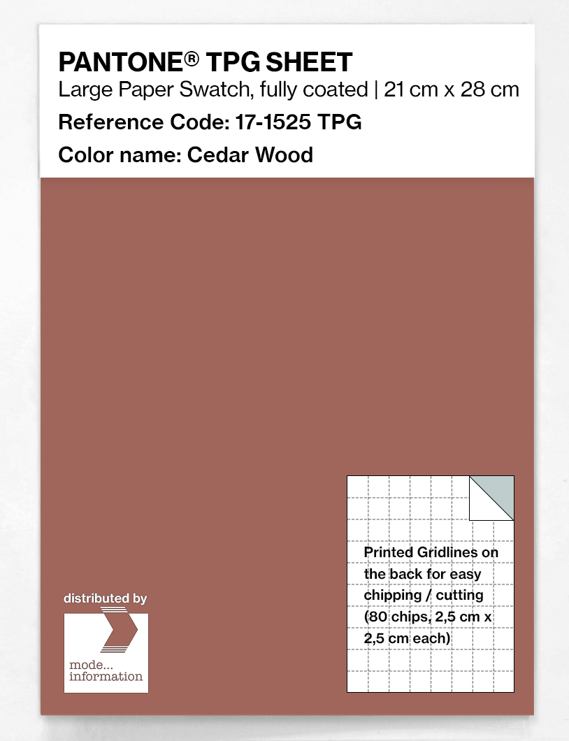 Product image 1 of the product “PANTONE® TPG SHEET 17-1525 TPG Cedar Wood ”