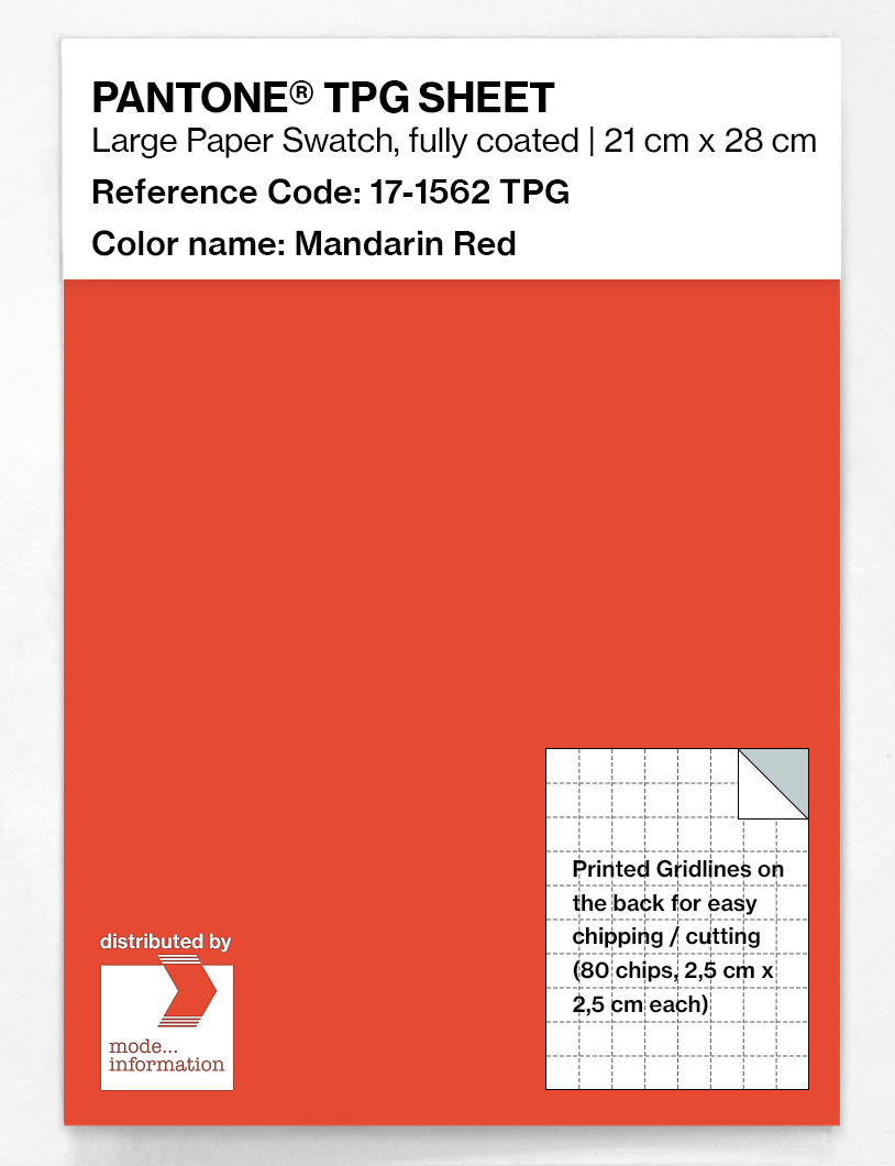 Product image 1 of the product “PANTONE® TPG SHEET 17-1562 TPG Mandarin Red ”