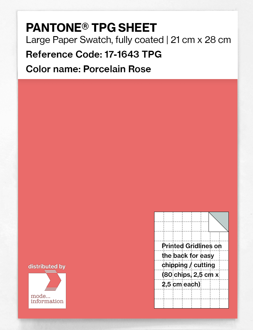 Product image 1 of the product “PANTONE® TPG SHEET 17-1643 TPG Porcelain Rose ”