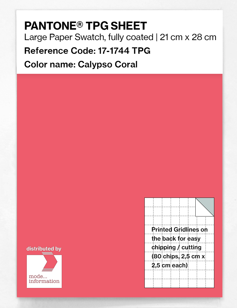Product image 1 of the product “PANTONE® TPG SHEET 17-1744 TPG Calypso Coral ”