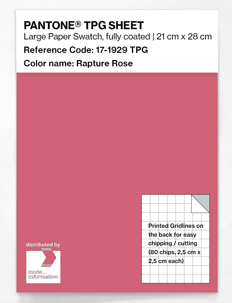 Product image 1 of the product “PANTONE® TPG SHEET 17-1929 TPG Rapture Rose ”