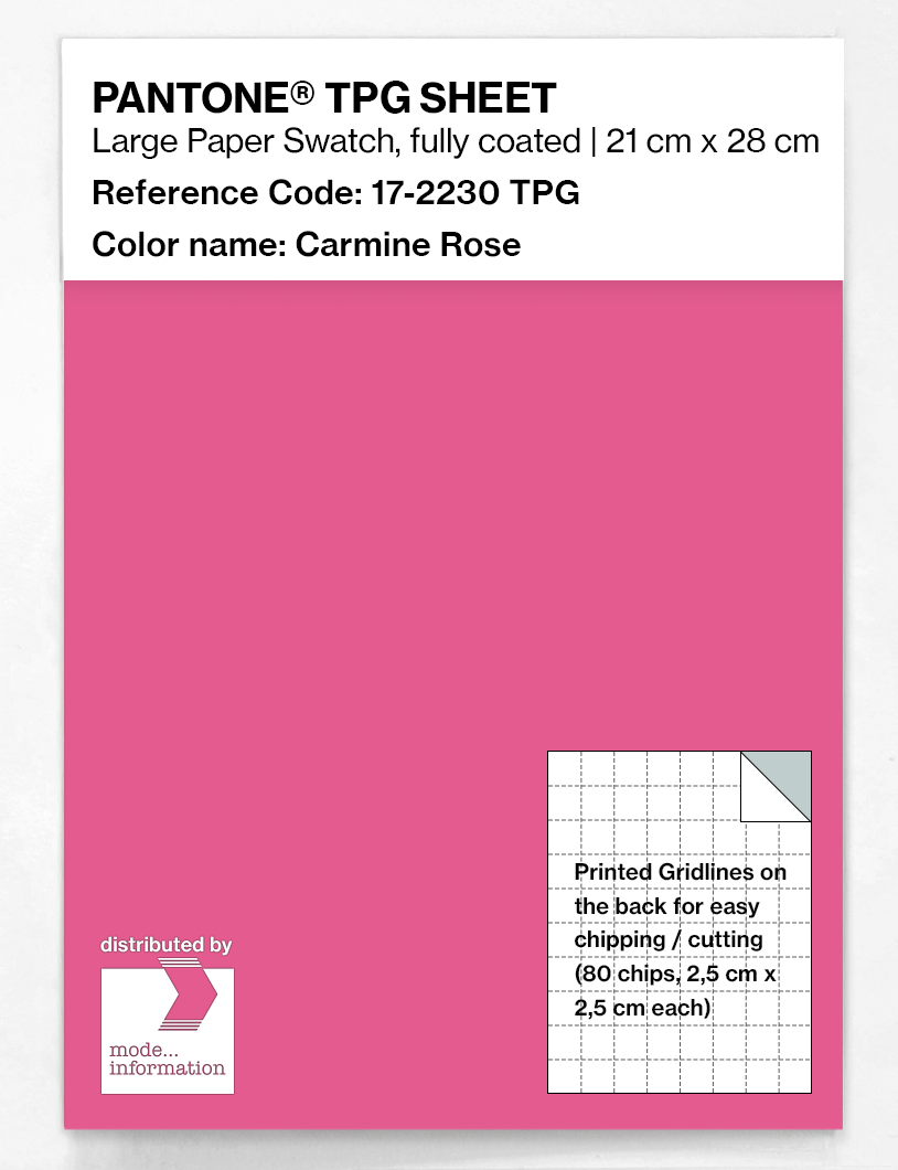 Product image 1 of the product “PANTONE® TPG SHEET 17-2230 TPG Carmine Rose ”