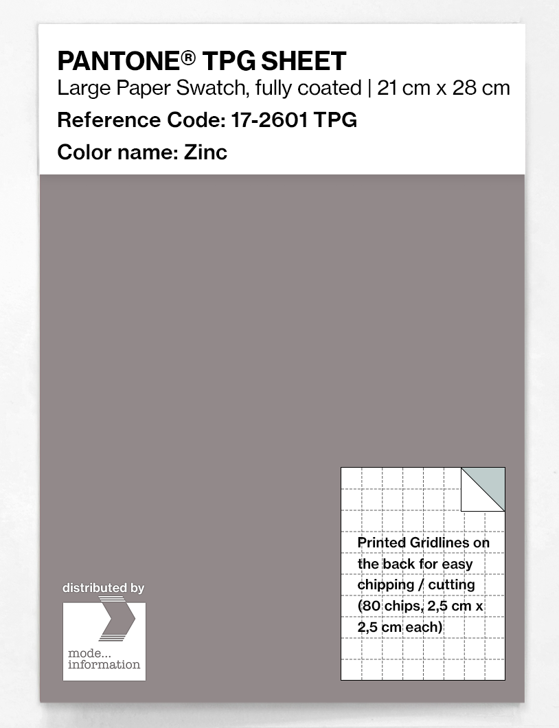Product image 1 of the product “PANTONE® TPG SHEET 17-2601 TPG Zinc ”