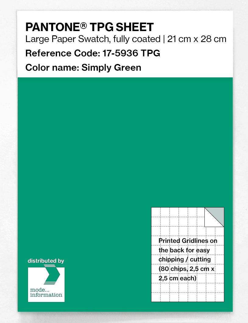 Product image 1 of the product “PANTONE® TPG SHEET 17-5936 TPG Simply Green ”