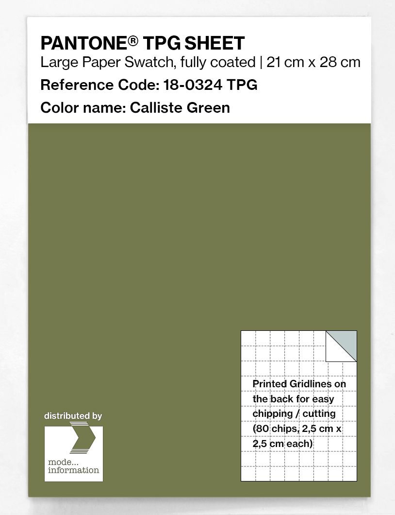 Product image 1 of the product “PANTONE® TPG SHEET 18-0324 TPG Calliste Green ”