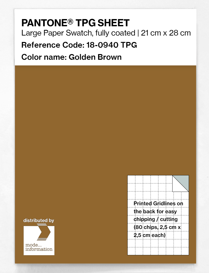 Product image 1 of the product “PANTONE® TPG SHEET 18-0940 TPG Golden Brown ”