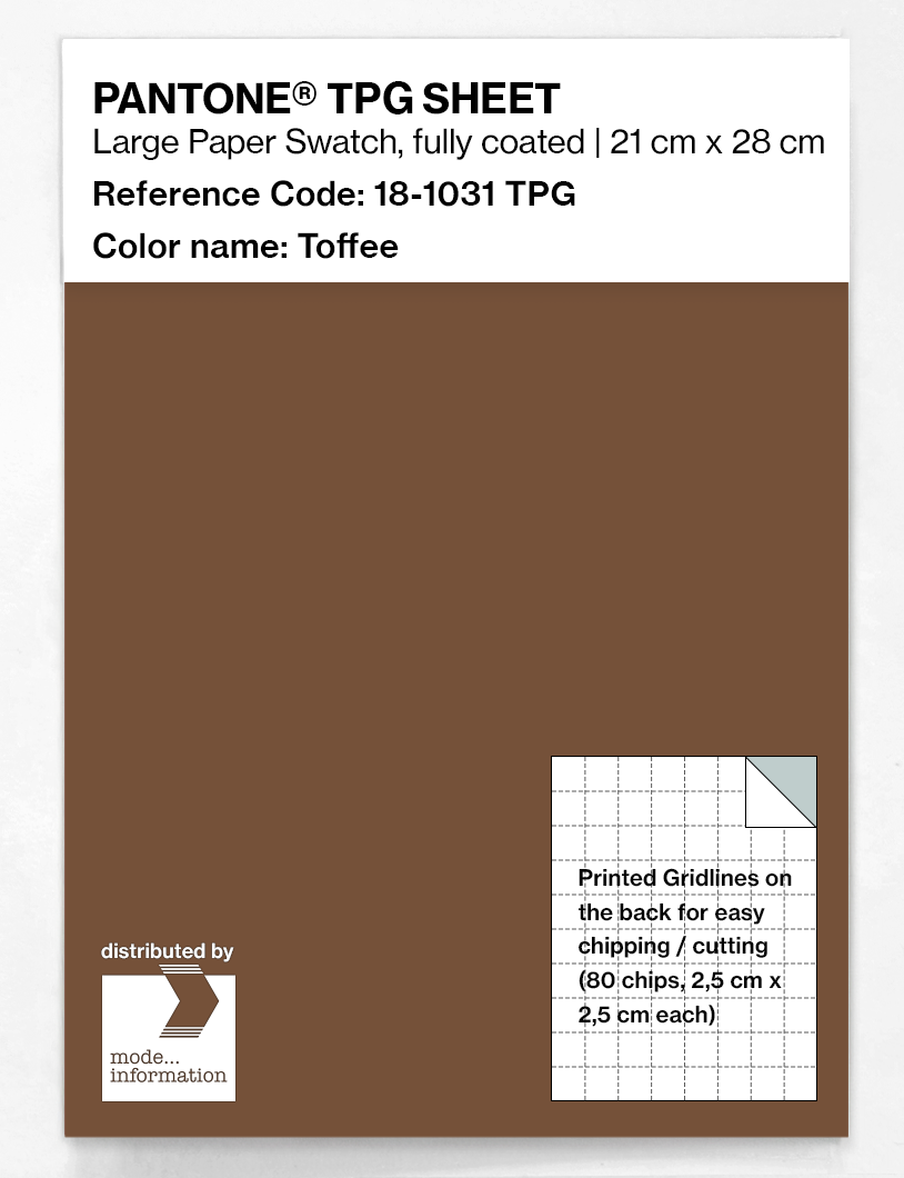 Product image 1 of the product “PANTONE® TPG SHEET 18-1031 TPG Toffee ”