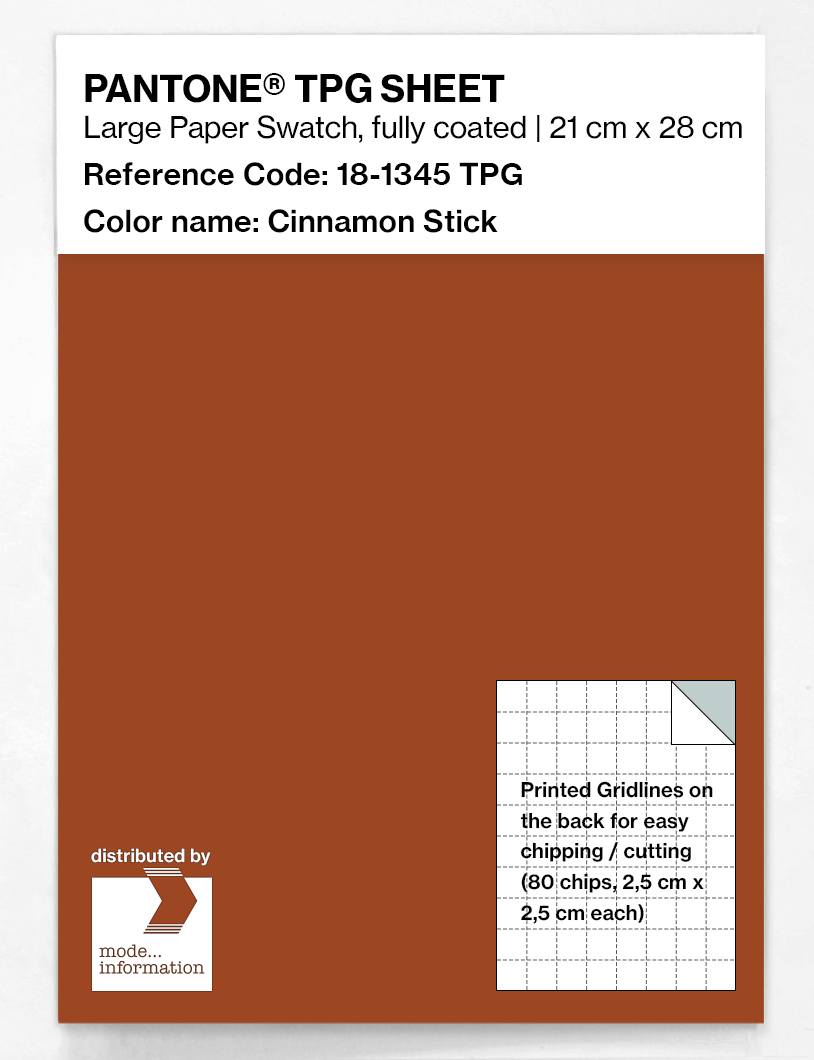 Product image 1 of the product “PANTONE® TPG SHEET 18-1345 TPG Cinnamon Stick ”