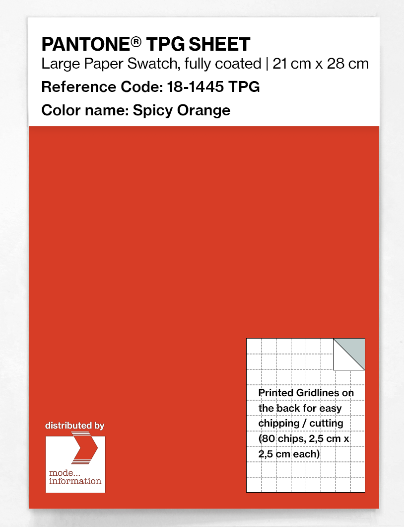 Product image 1 of the product “PANTONE® TPG SHEET 18-1445 TPG Spicy Orange ”
