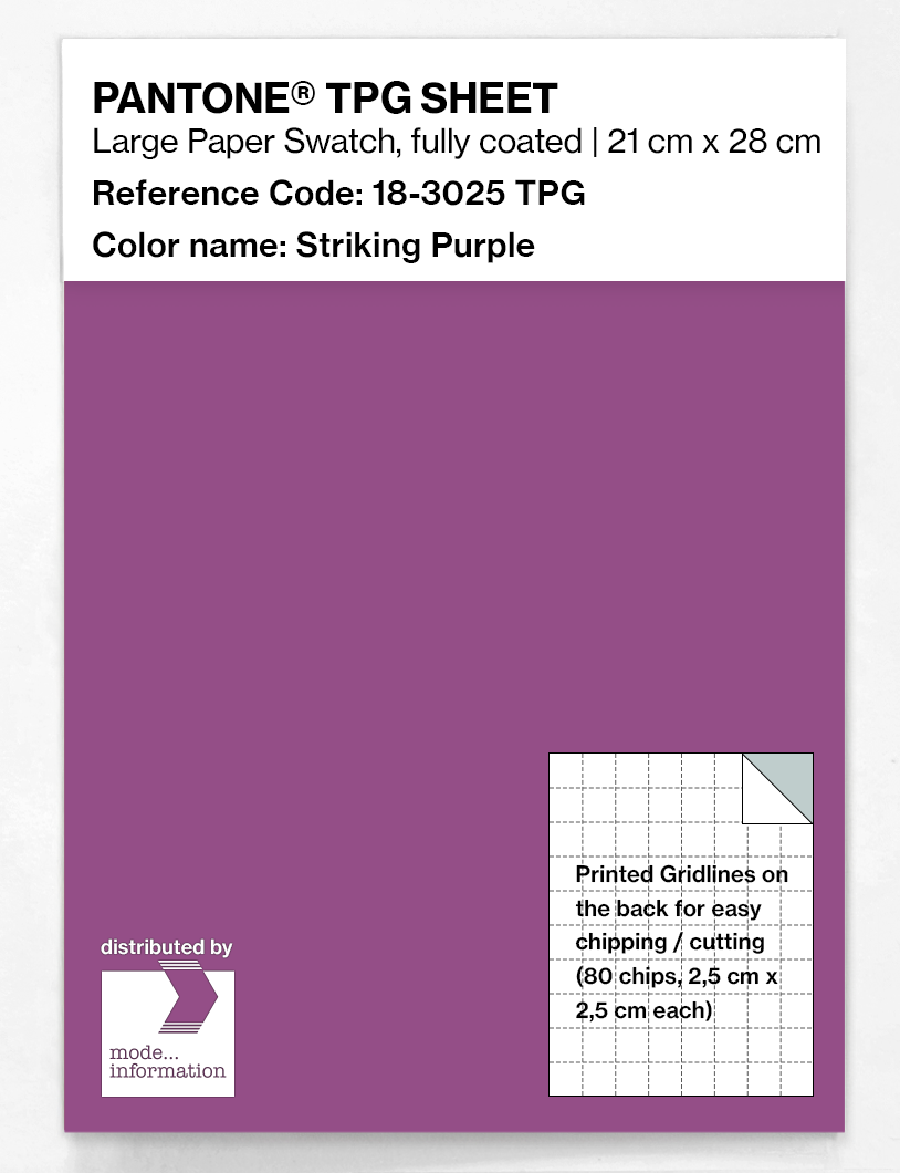 Product image 1 of the product “PANTONE® TPG SHEET 18-3025 TPG Striking Purple ”