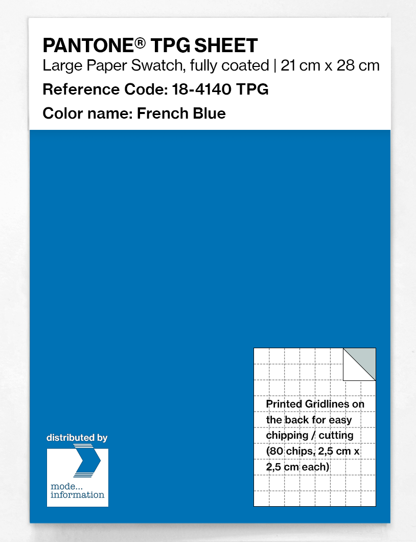Product image 1 of the product “PANTONE® TPG SHEET 18-4140 TPG French Blue ”