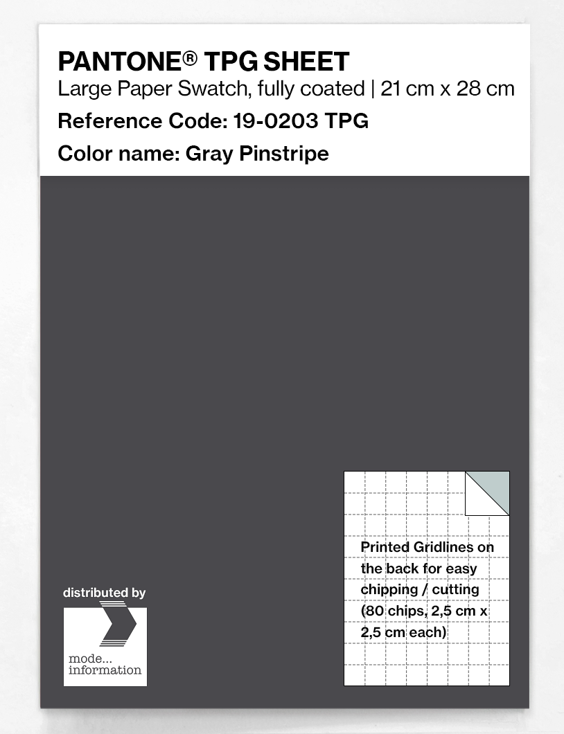 Product image 1 of the product “PANTONE® TPG SHEET 19-0203 TPG Gray Pinstripe ”