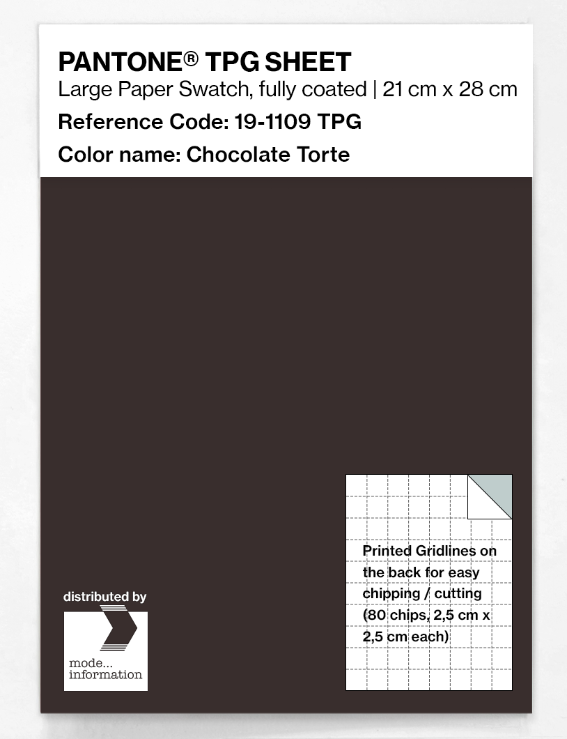 Product image 1 of the product “PANTONE® TPG SHEET 19-1109 TPG Chocolate Torte ”