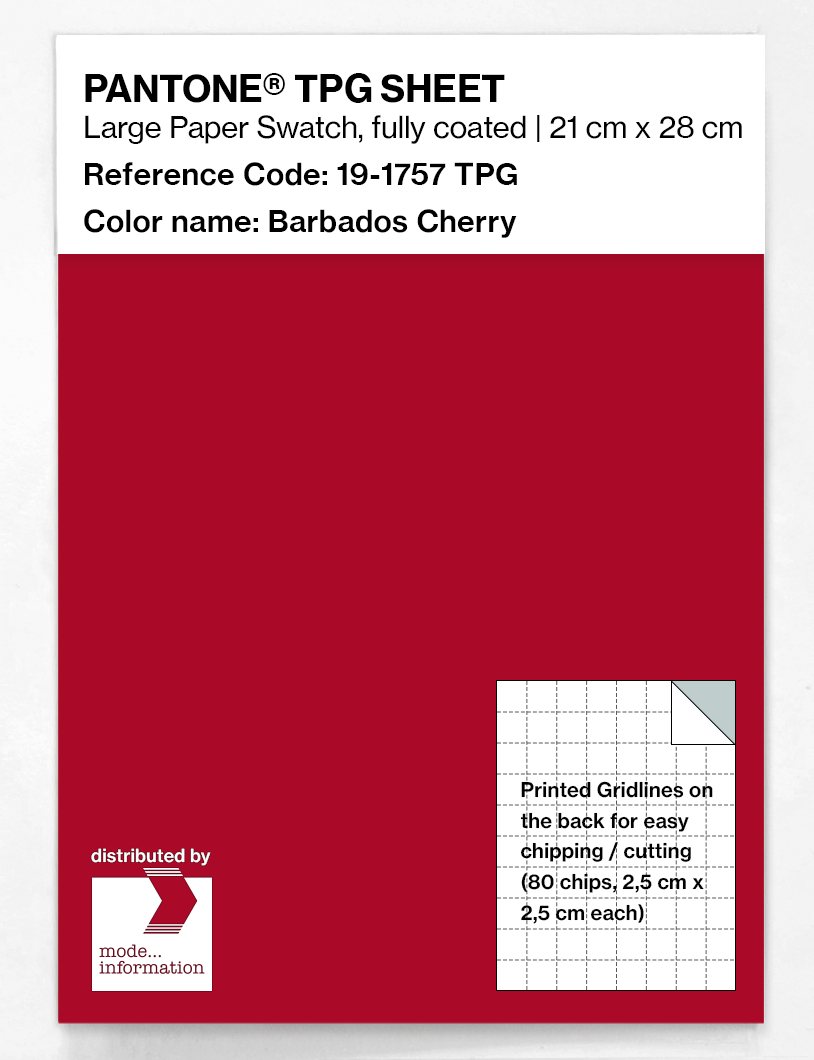 Product image 1 of the product “PANTONE® TPG SHEET 19-1757 TPG Barbados Cherry ”