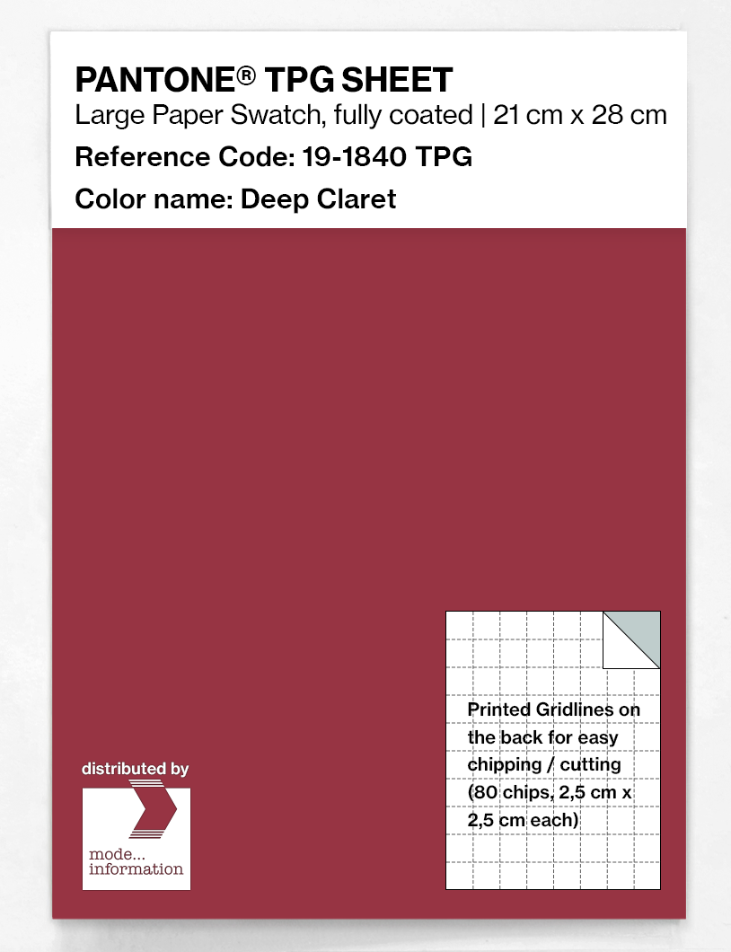Artikelbild 1 des Artikels “PANTONE® TPG SHEET 19-1840 TPG Deep Claret “