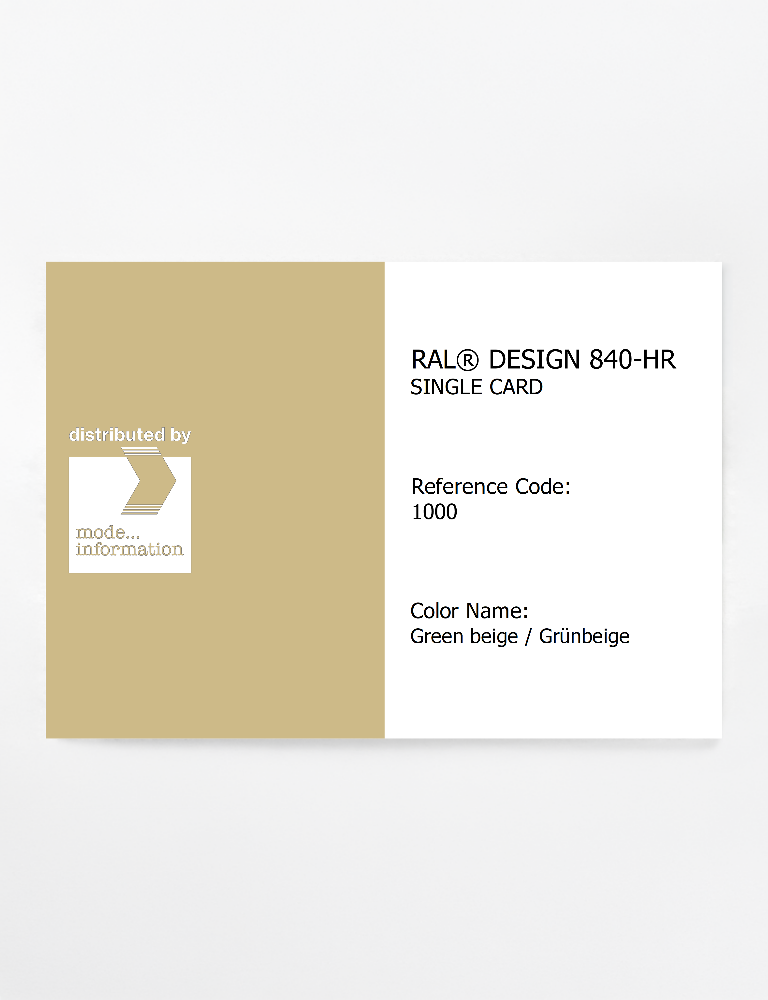Artikelbild 1 des Artikels “RAL® CLASSIC 840-HR SINGLE CARD 1000 Green beige / Grünbeige “
