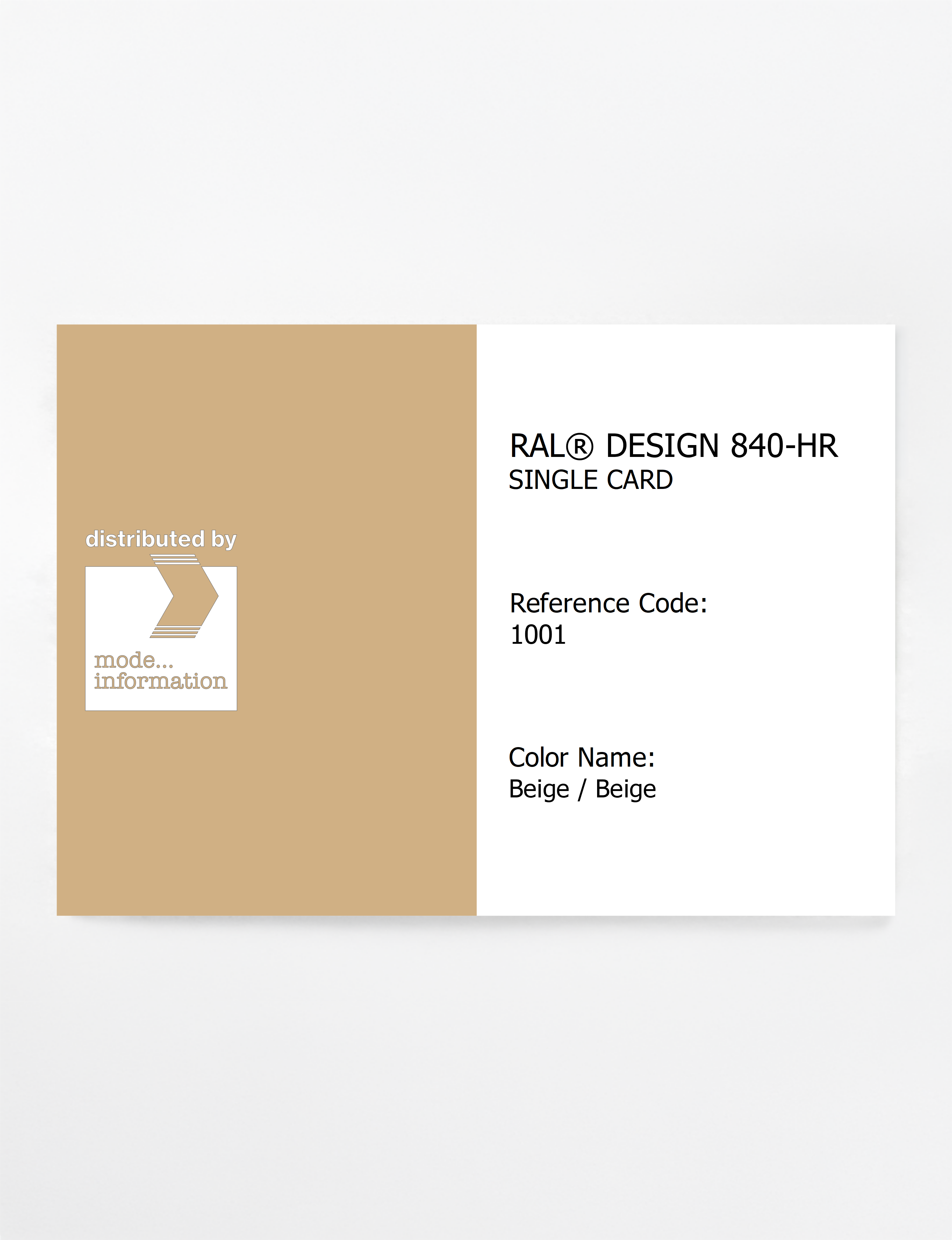 Artikelbild 1 des Artikels “RAL® CLASSIC 840-HR SINGLE CARD 1001 Beige / Beige “