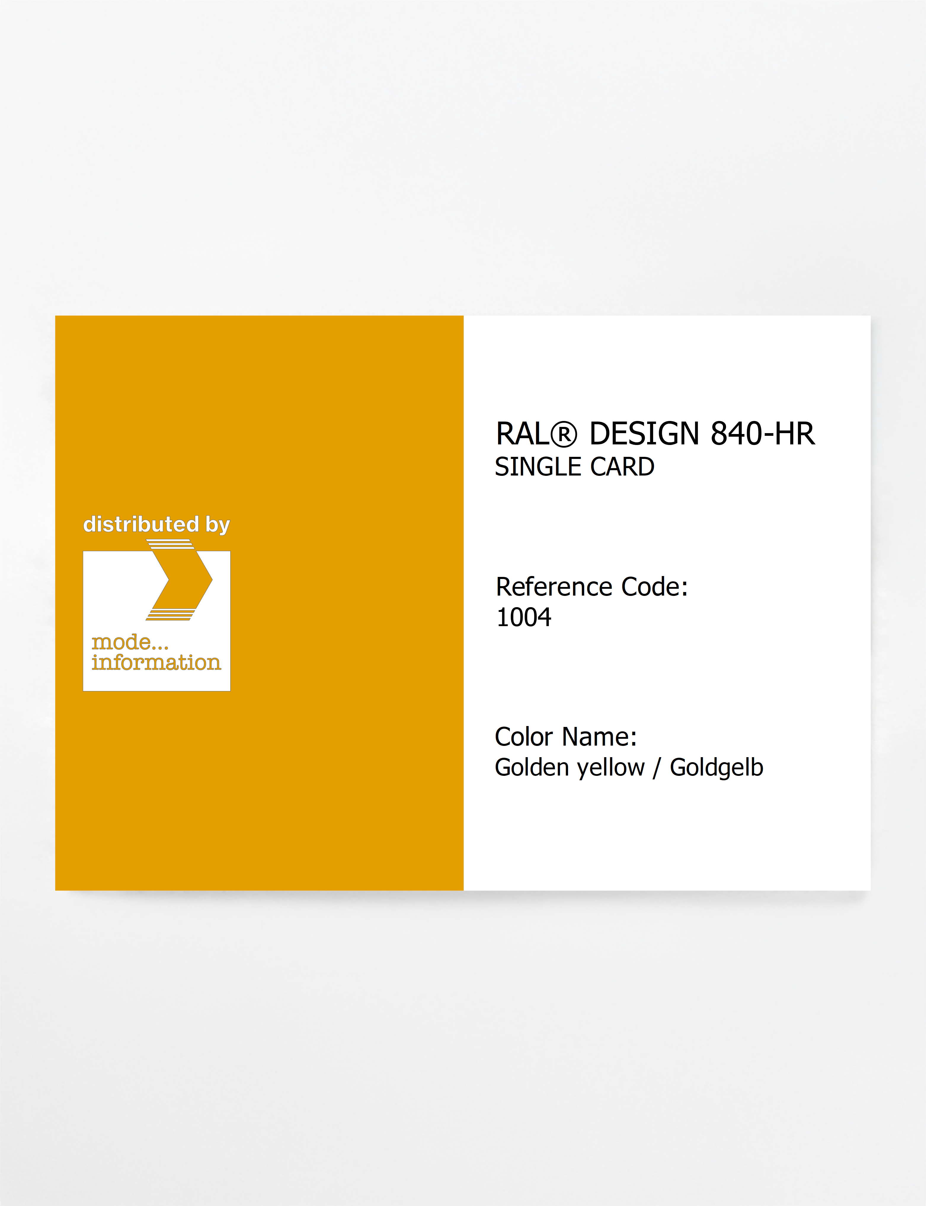 Artikelbild 1 des Artikels “RAL® CLASSIC 840-HR SINGLE CARD 1004 Golden yellow / Goldgelb “