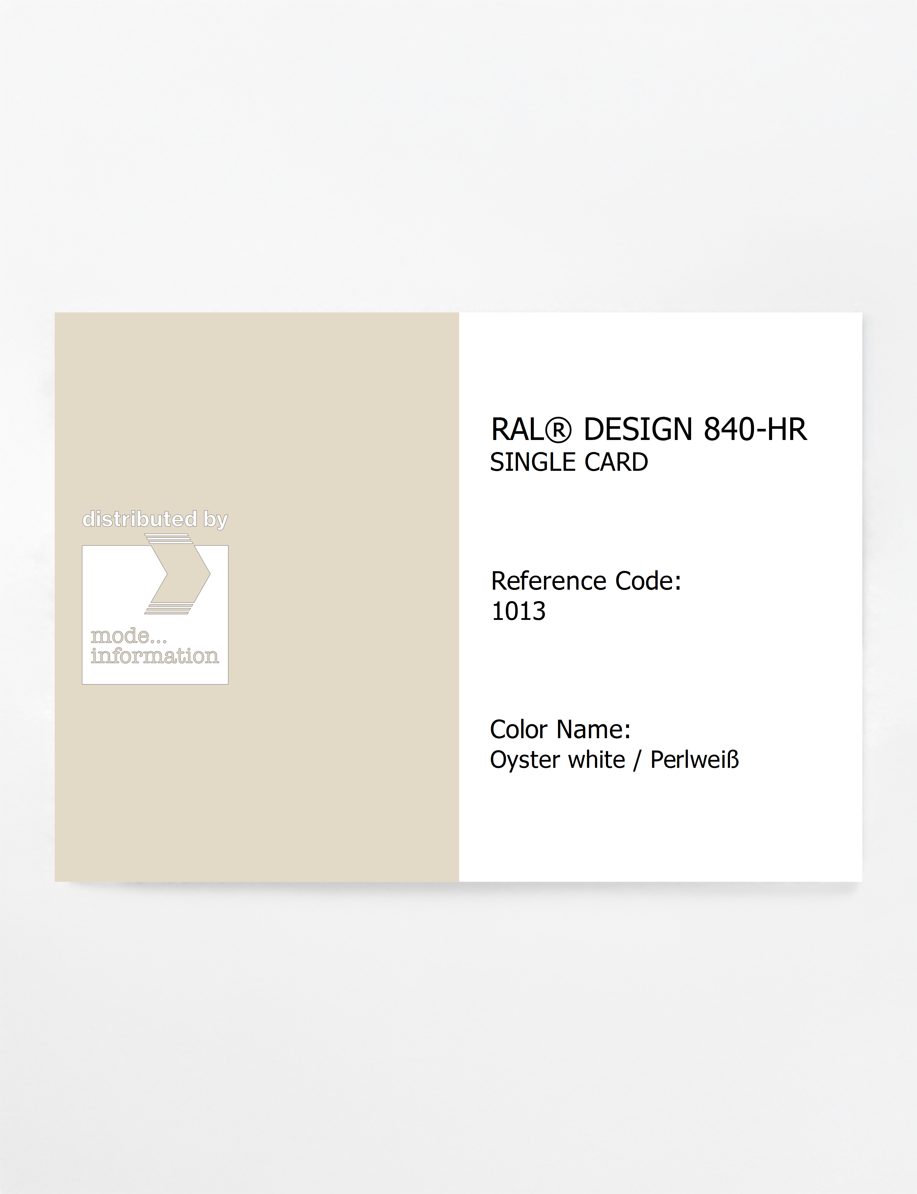 Artikelbild 1 des Artikels “RAL® CLASSIC 840-HR SINGLE CARD 1013 Oyster white / Perlweiß “