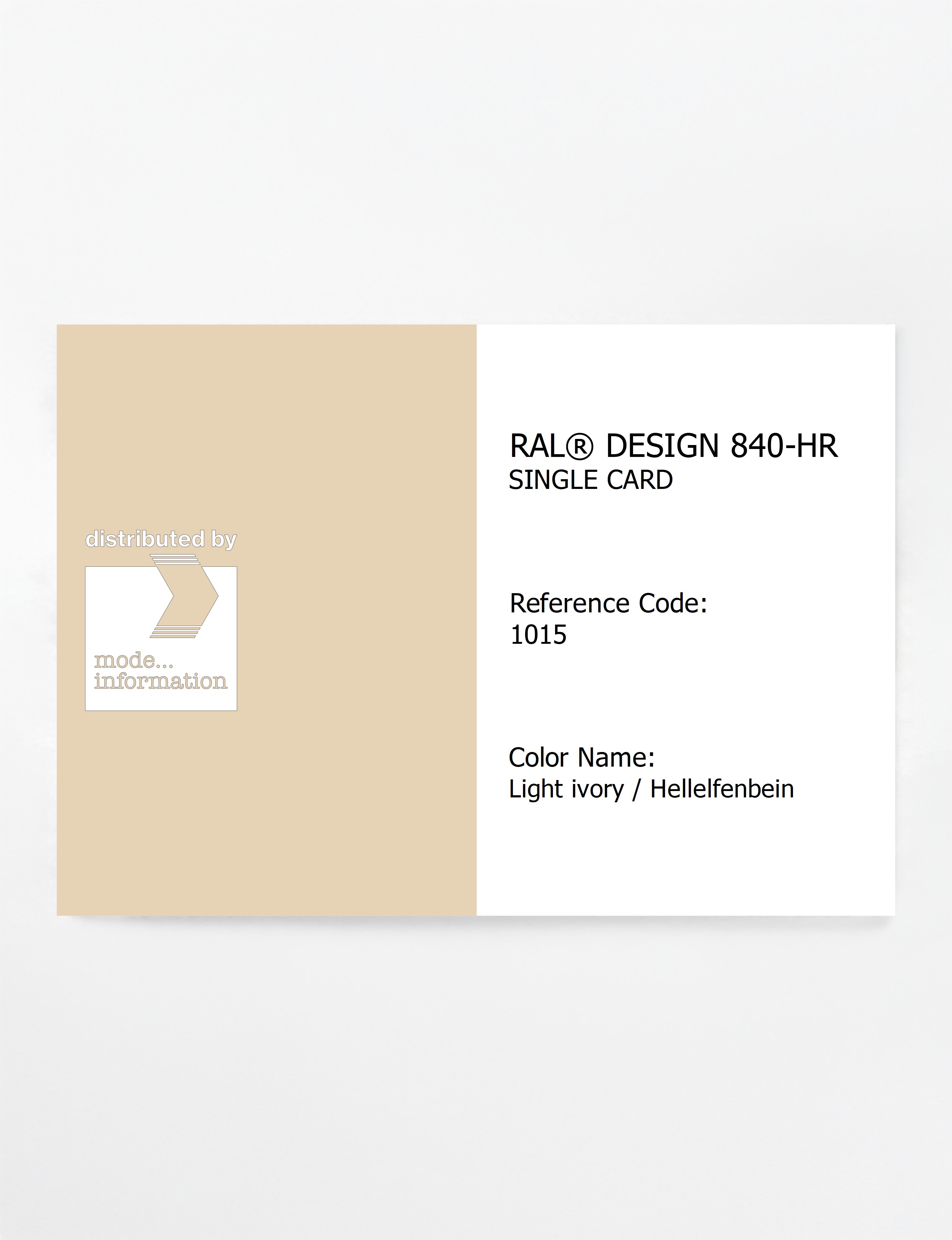 Artikelbild 1 des Artikels “RAL® CLASSIC 840-HR SINGLE CARD 1015 Light ivory / Hellelfenbein “
