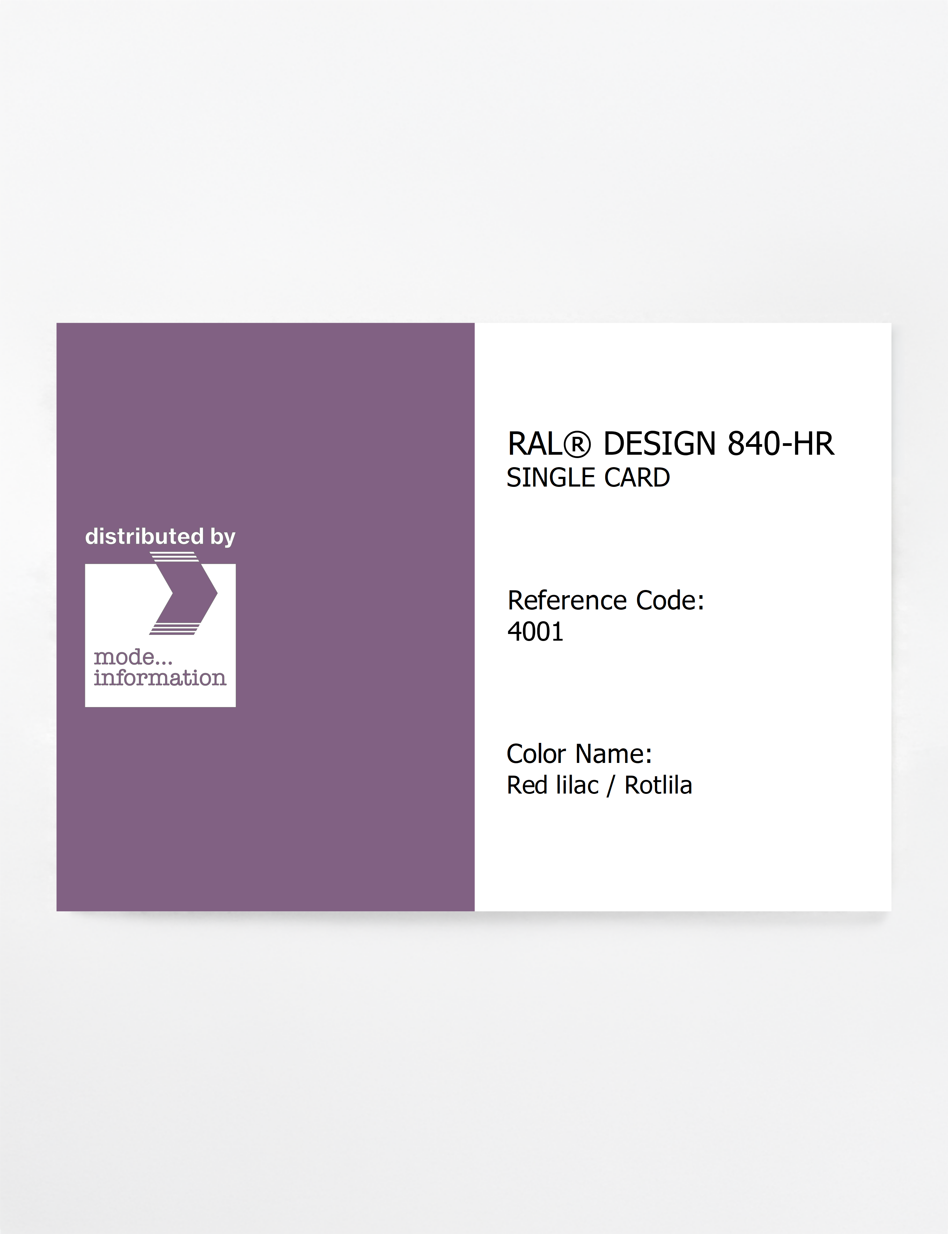 Artikelbild 1 des Artikels “RAL® CLASSIC 840-HR SINGLE CARD 4001 Red lilac / Rotlila “