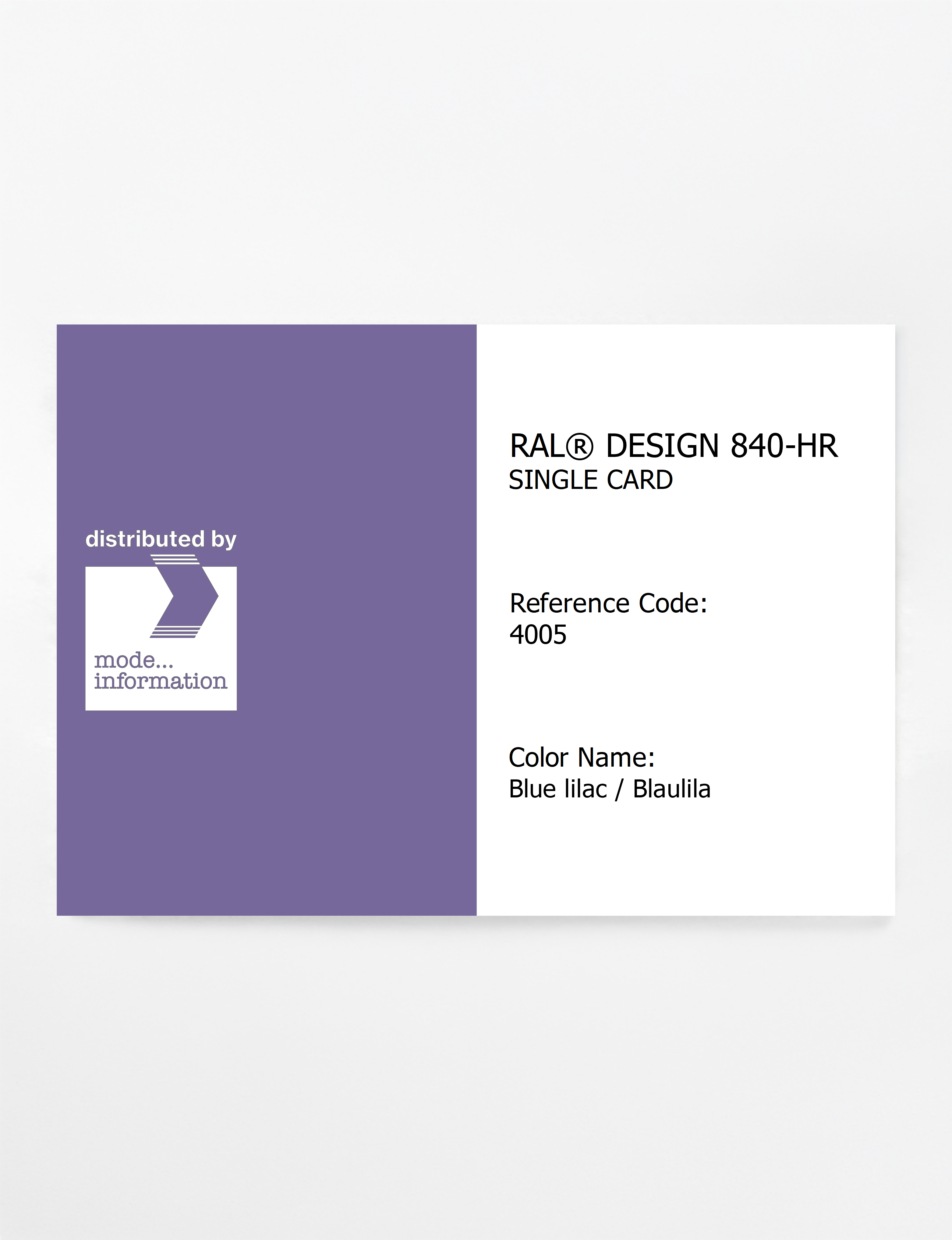 Artikelbild 1 des Artikels “RAL® CLASSIC 840-HR SINGLE CARD 4005 Blue lilac / Blaulila “