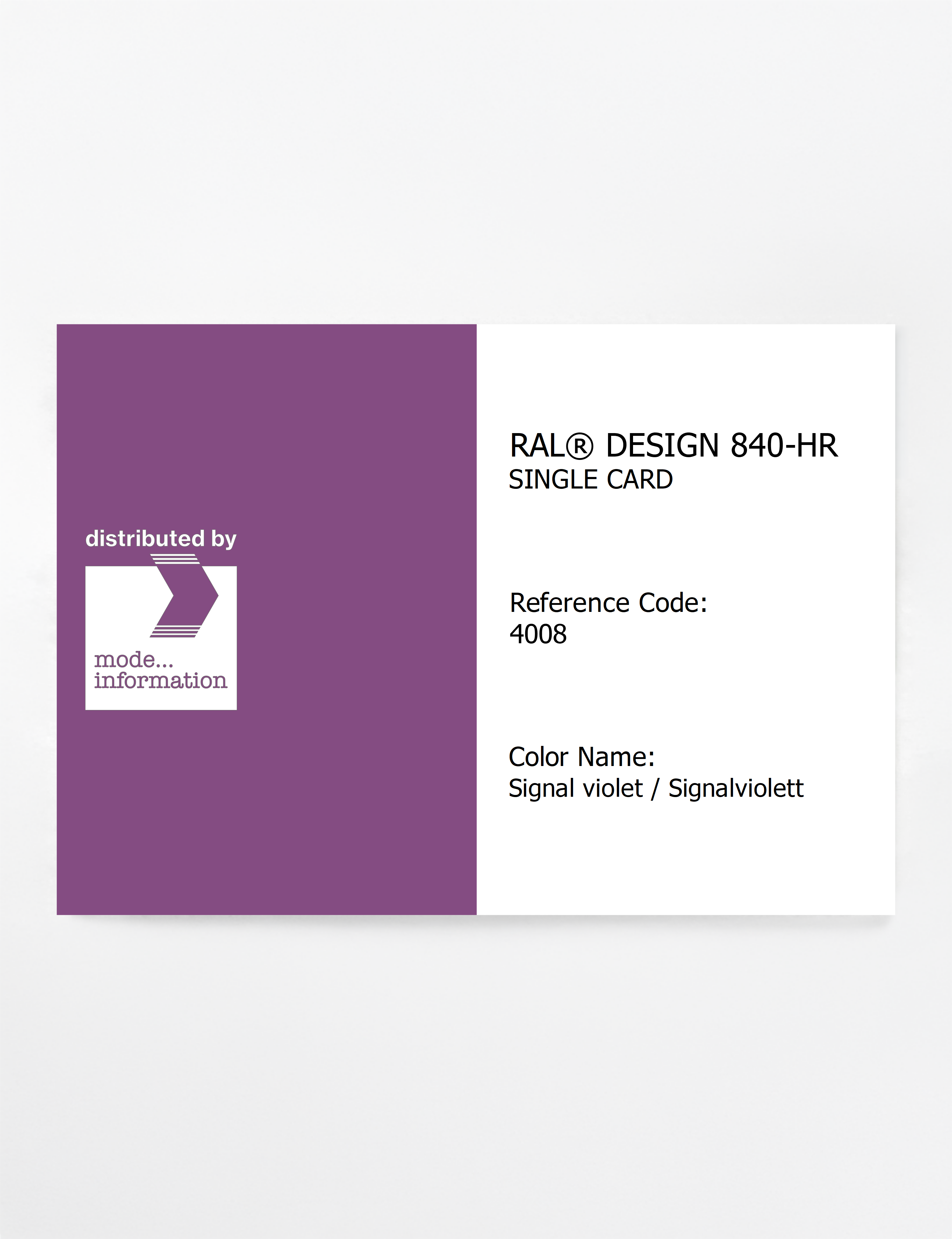 Artikelbild 1 des Artikels “RAL® CLASSIC 840-HR SINGLE CARD 4008 Signal violet / Signalviolett “