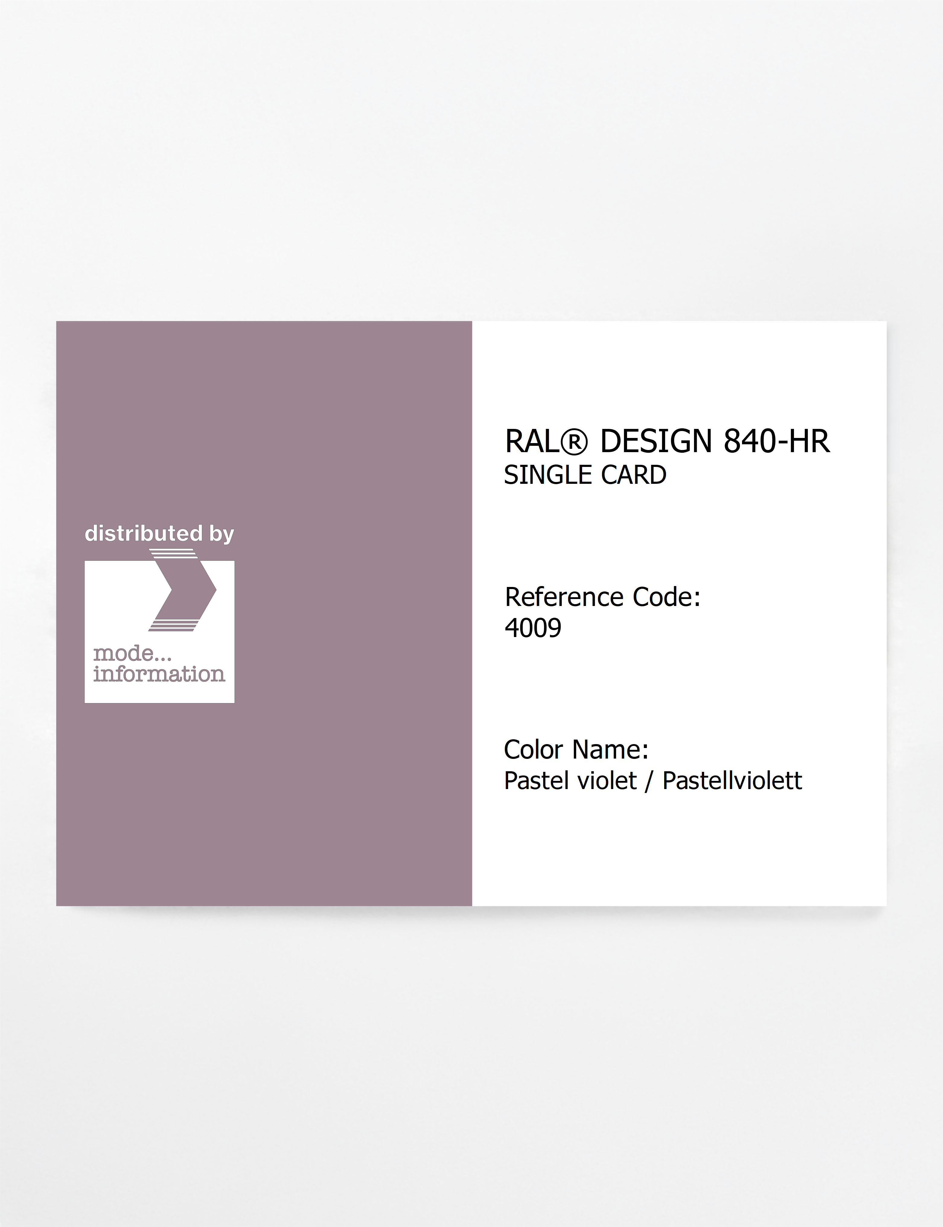 Artikelbild 1 des Artikels “RAL® CLASSIC 840-HR SINGLE CARD 4009 Pastel violet / Pastellviolett “