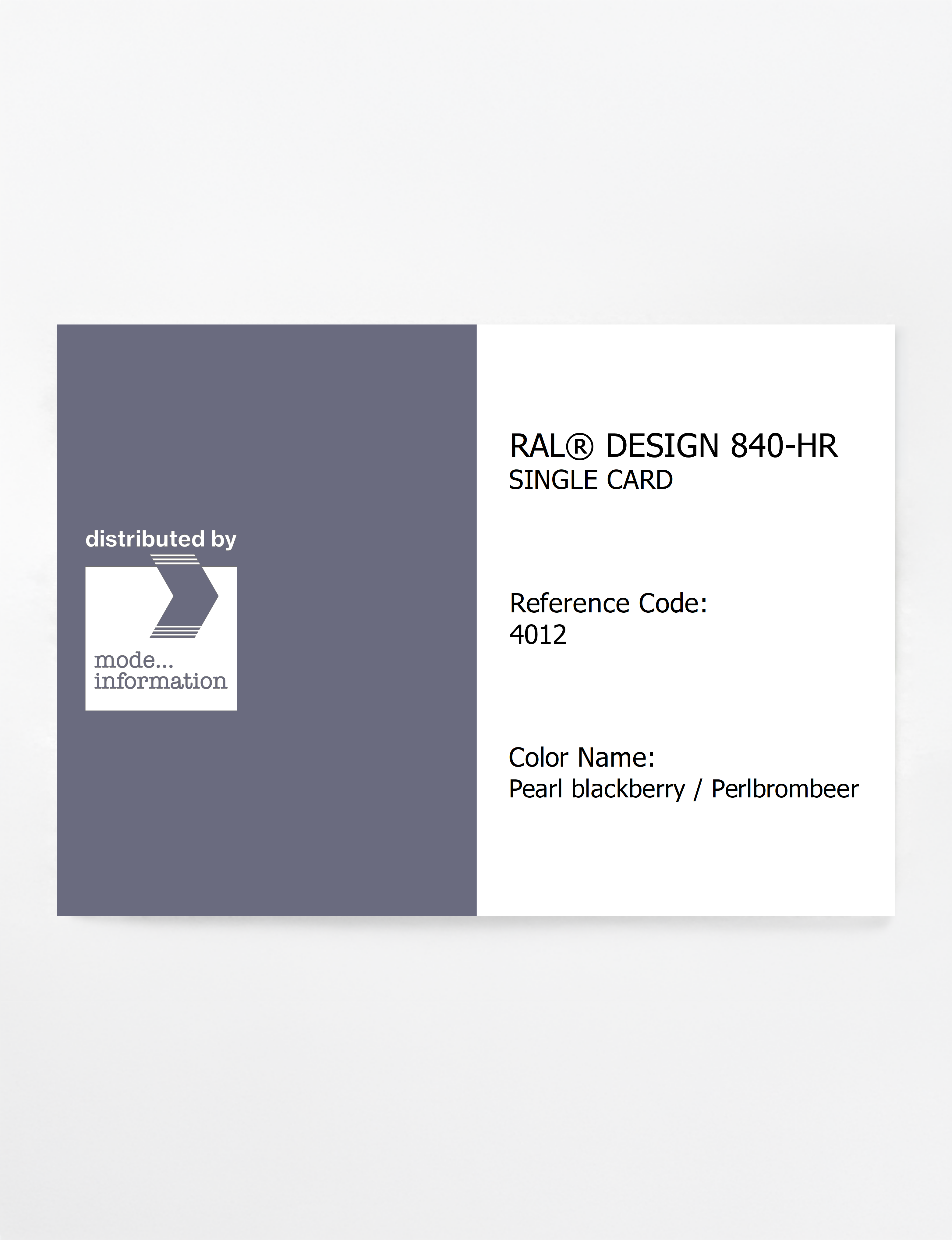Artikelbild 1 des Artikels “RAL® CLASSIC 840-HR SINGLE CARD 4012 Pearl blackberry / Perlbrombeer “