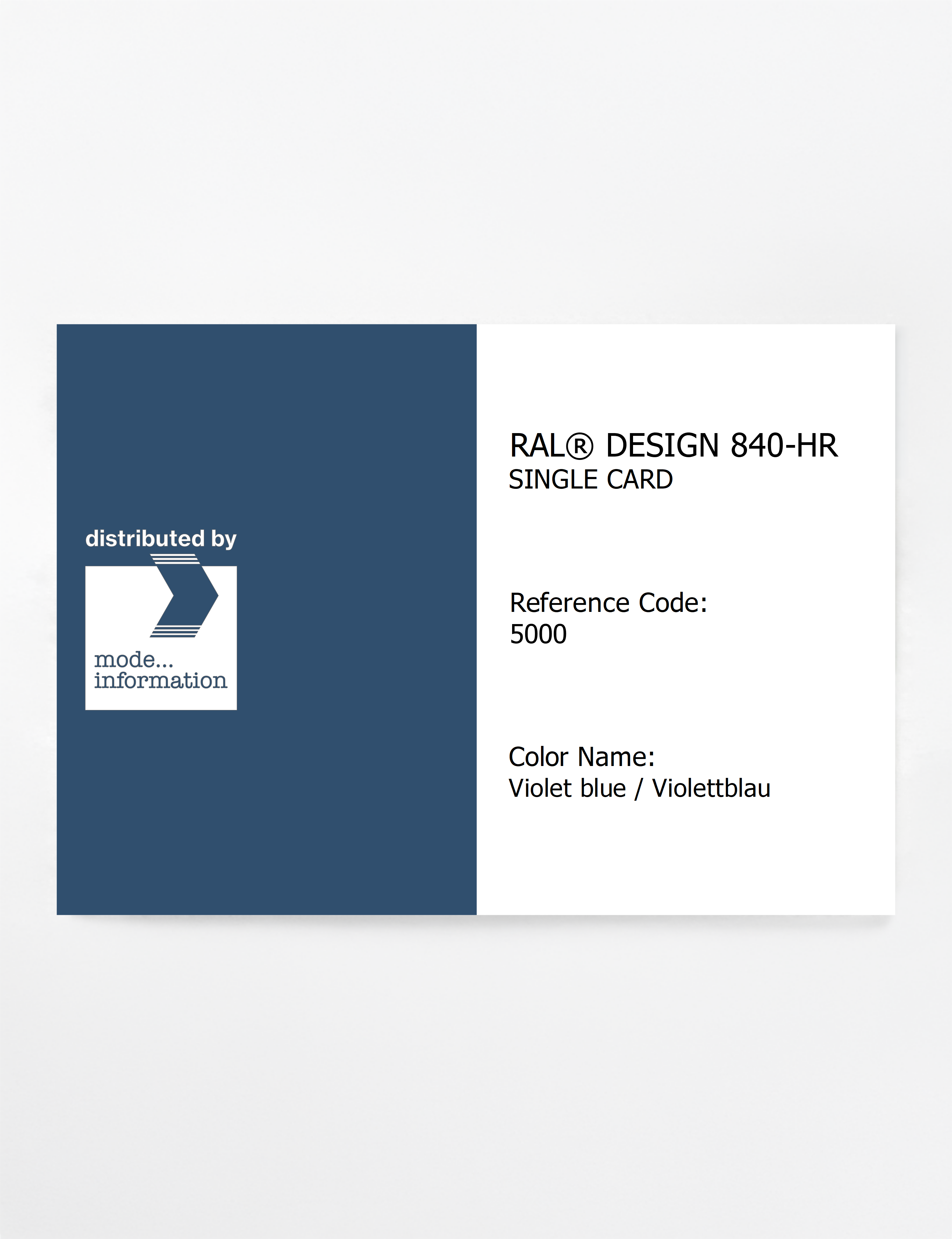 Artikelbild 1 des Artikels “RAL® CLASSIC 840-HR SINGLE CARD 5000 Violet blue / Violettblau “