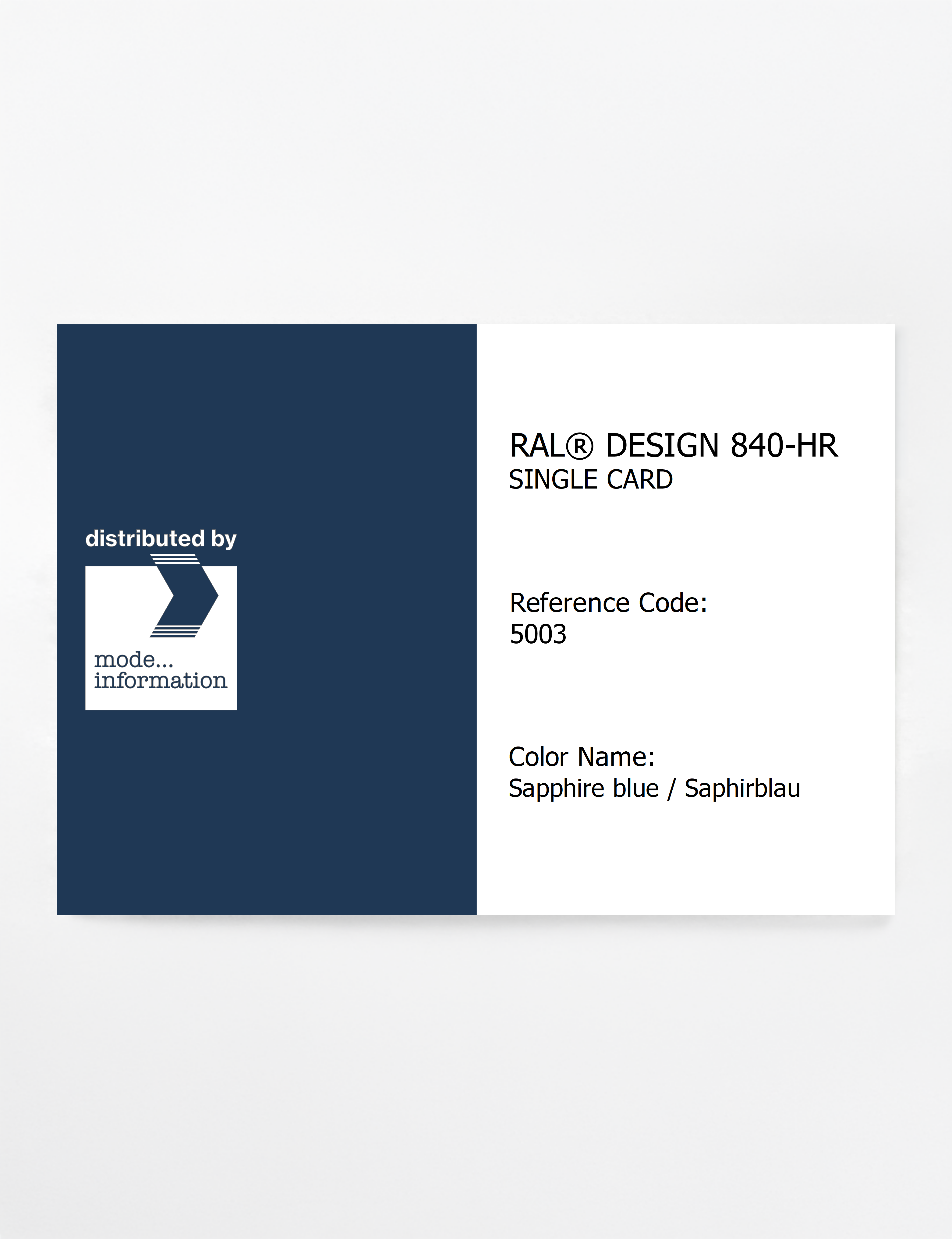 Artikelbild 1 des Artikels “RAL® CLASSIC 840-HR SINGLE CARD 5003 Sapphire blue / Saphirblau “