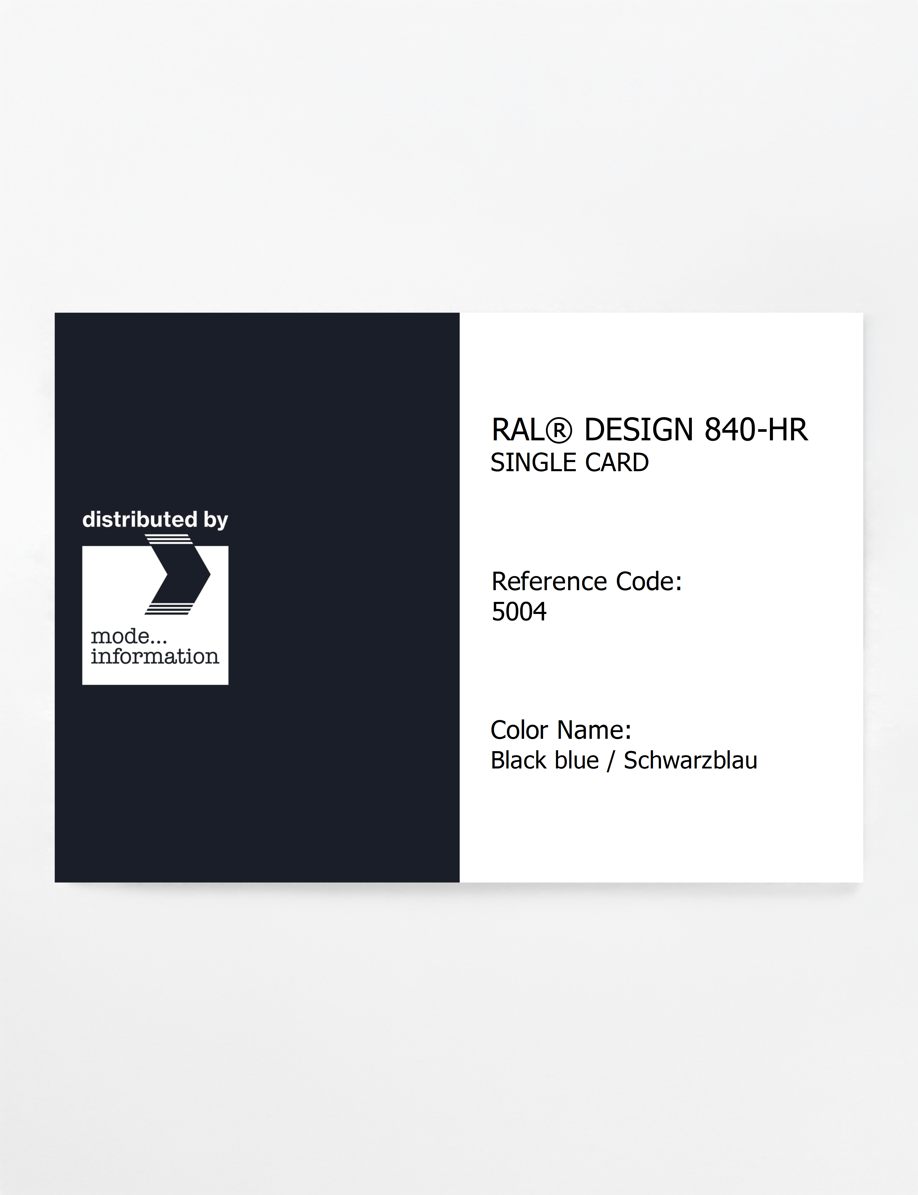 Artikelbild 1 des Artikels “RAL® CLASSIC 840-HR SINGLE CARD 5004 Black blue / Schwarzblau “