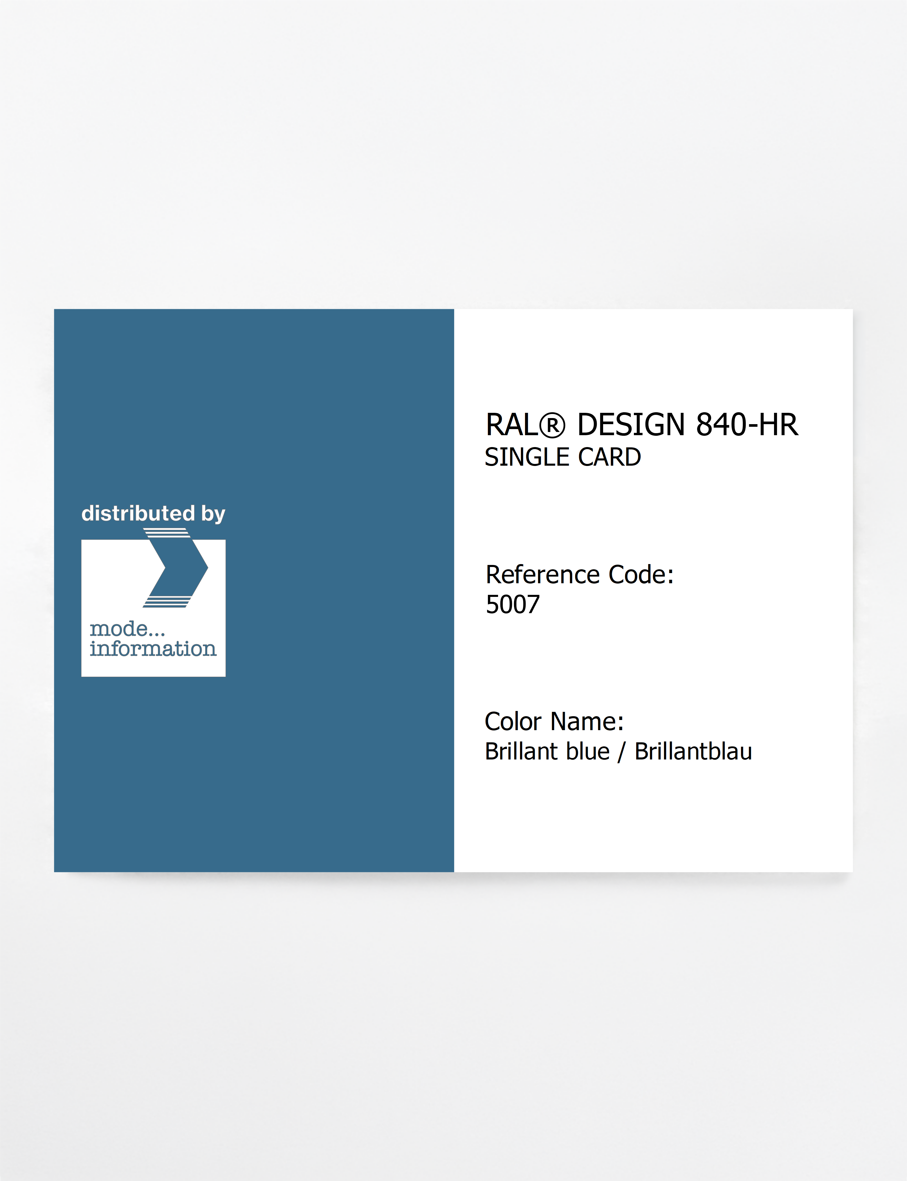 Artikelbild 1 des Artikels “RAL® CLASSIC 840-HR SINGLE CARD 5007 Brillant blue / Brillantblau “
